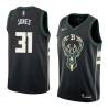 Black2 Earl Jones Bucks #31 Twill Basketball Jersey FREE SHIPPING