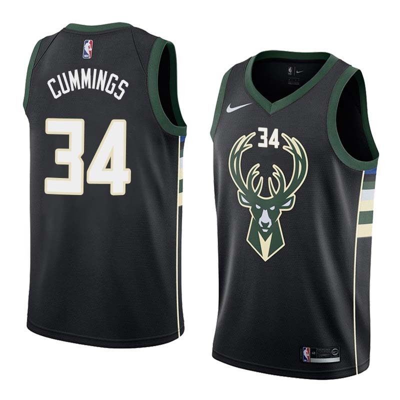 Black2 Terry Cummings Bucks #34 Twill Basketball Jersey FREE SHIPPING