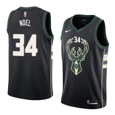 Black2 David Noel Bucks #34 Twill Basketball Jersey FREE SHIPPING