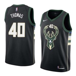 Black2 Kurt Thomas Bucks #40 Twill Basketball Jersey FREE SHIPPING