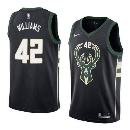 Black2 Scott Williams Bucks #42 Twill Basketball Jersey FREE SHIPPING