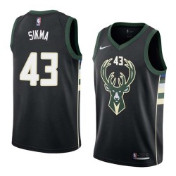 Black2 Jack Sikma Bucks #43 Twill Basketball Jersey FREE SHIPPING