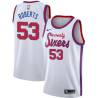 White Classic Stanley Roberts Twill Basketball Jersey -76ers #53 Roberts Twill Jerseys, FREE SHIPPING