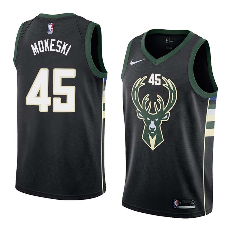 Black2 Paul Mokeski Bucks #45 Twill Basketball Jersey FREE SHIPPING