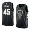 Black2 Randy Breuer Bucks #45 Twill Basketball Jersey FREE SHIPPING