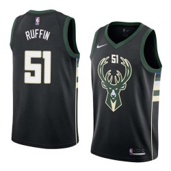 Black2 Michael Ruffin Bucks #51 Twill Basketball Jersey FREE SHIPPING