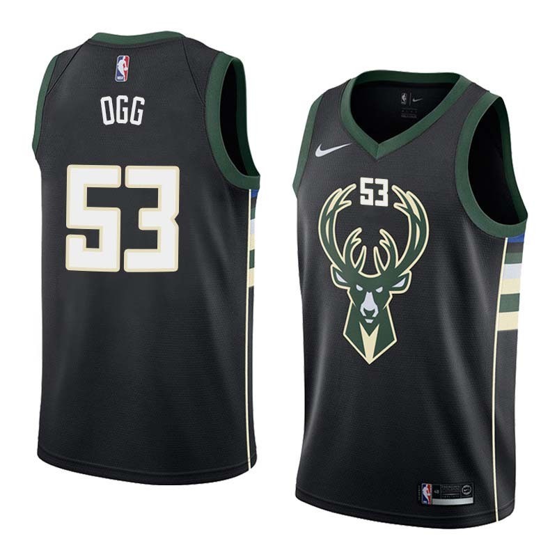 Black2 Alan Ogg Bucks #53 Twill Basketball Jersey FREE SHIPPING