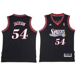 Black Throwback Luke Jackson Twill Basketball Jersey -76ers #54 Jackson Twill Jerseys, FREE SHIPPING