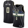 Black Gary Payton Bucks #0 Twill Basketball Jersey FREE SHIPPING