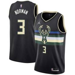 Black Ken Norman Bucks #3 Twill Basketball Jersey FREE SHIPPING
