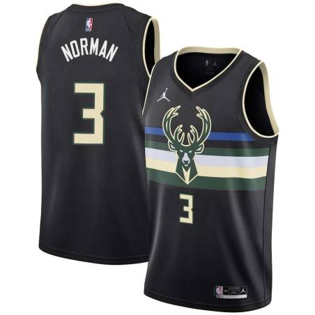 Black Ken Norman Bucks #3 Twill Basketball Jersey FREE SHIPPING