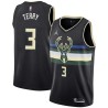 Black Jason Terry Bucks #3 Twill Basketball Jersey FREE SHIPPING