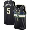 Black Alaa Abdelnaby Bucks #5 Twill Basketball Jersey FREE SHIPPING