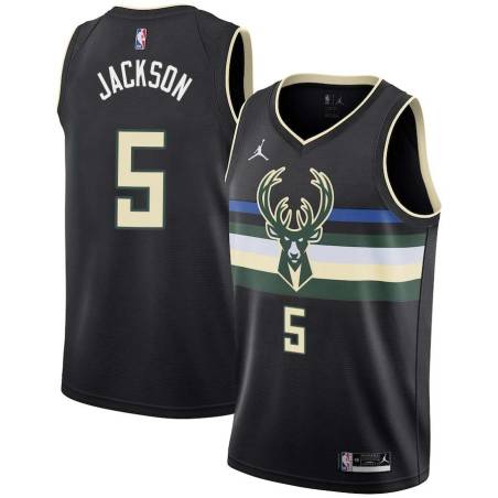 Black Stephen Jackson Bucks #5 Twill Basketball Jersey FREE SHIPPING