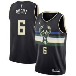 Black Andrew Bogut Bucks #6 Twill Basketball Jersey FREE SHIPPING