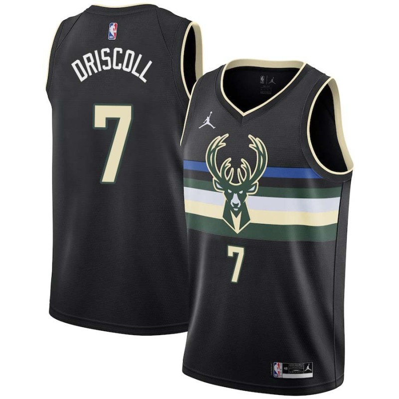 Black Terry Driscoll Bucks #7 Twill Basketball Jersey FREE SHIPPING