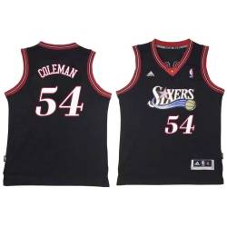 Black Throwback Ben Coleman Twill Basketball Jersey -76ers #54 Coleman Twill Jerseys, FREE SHIPPING