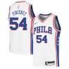 White Ed Pinckney Twill Basketball Jersey -76ers #54 Pinckney Twill Jerseys, FREE SHIPPING