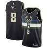 Black Eddie Gill Bucks #8 Twill Basketball Jersey FREE SHIPPING