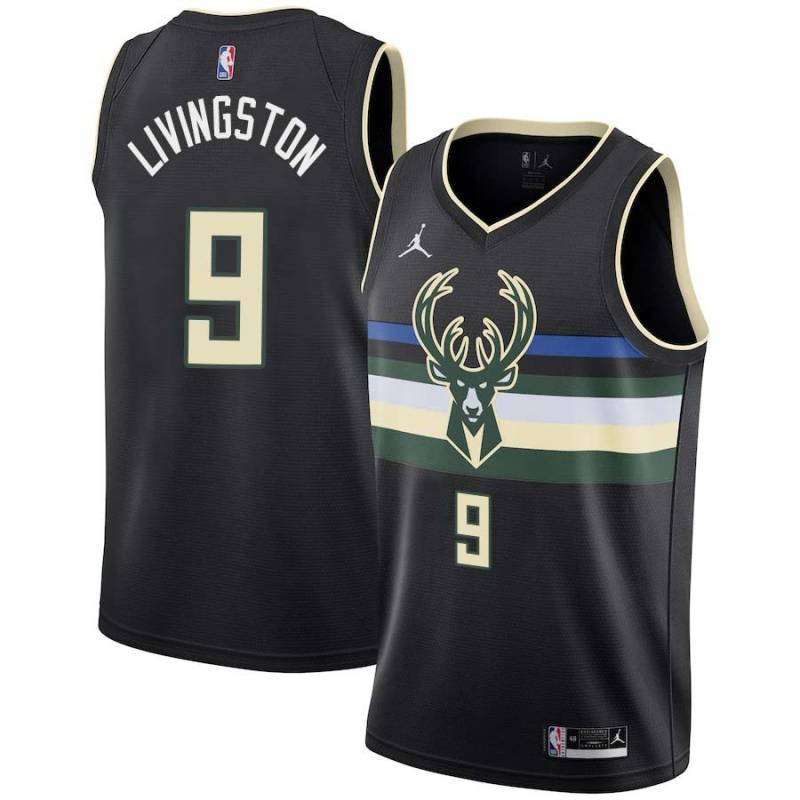 Black Shaun Livingston Bucks #9 Twill Basketball Jersey FREE SHIPPING