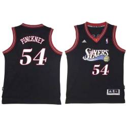 Black Throwback Ed Pinckney Twill Basketball Jersey -76ers #54 Pinckney Twill Jerseys, FREE SHIPPING