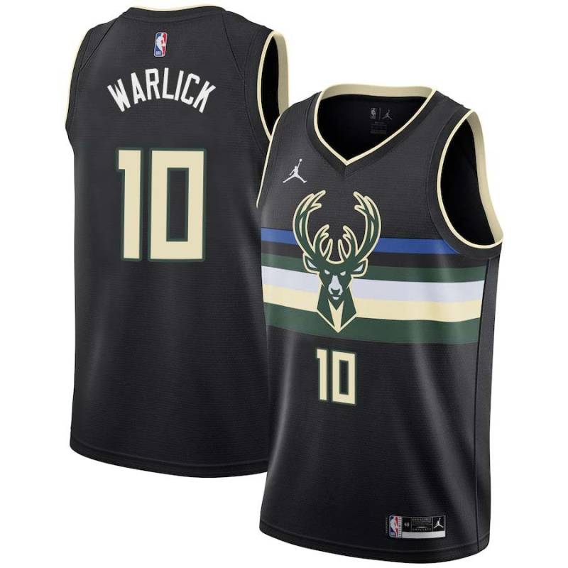 Black Bob Warlick Bucks #10 Twill Basketball Jersey FREE SHIPPING