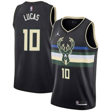 Black John Lucas Bucks #10 Twill Basketball Jersey FREE SHIPPING