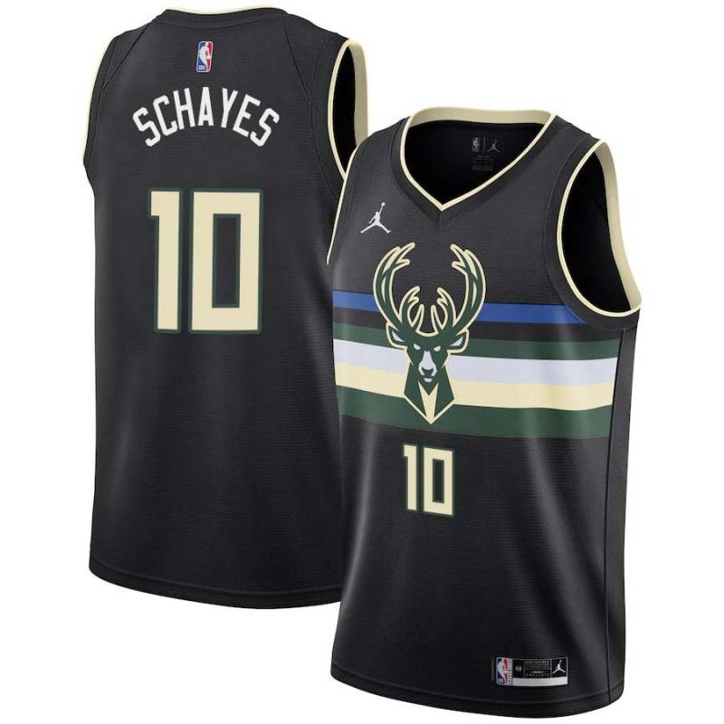 Black Danny Schayes Bucks #10 Twill Basketball Jersey FREE SHIPPING