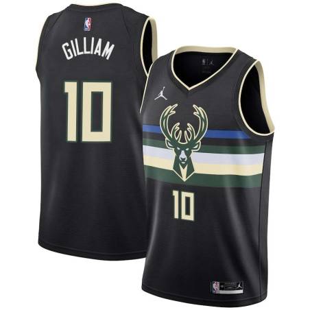 Black Armen Gilliam Bucks #10 Twill Basketball Jersey FREE SHIPPING