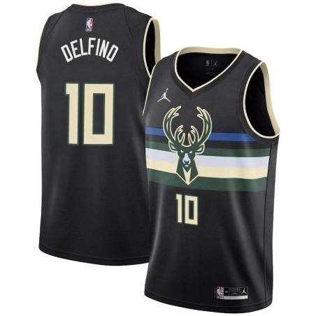 Black Carlos Delfino Bucks #10 Twill Basketball Jersey FREE SHIPPING