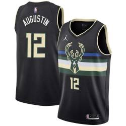 Black D.J. Augustin Bucks #12 Twill Basketball Jersey FREE SHIPPING