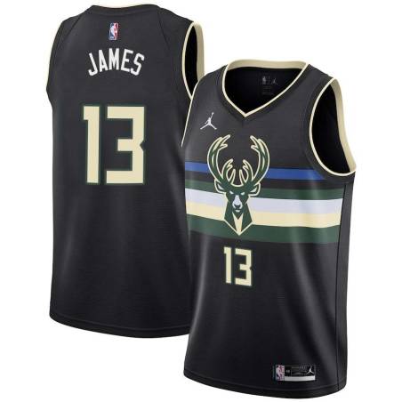 Black Mike James Bucks #13 Twill Basketball Jersey FREE SHIPPING