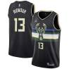 Black Luke Ridnour Bucks #13 Twill Basketball Jersey FREE SHIPPING