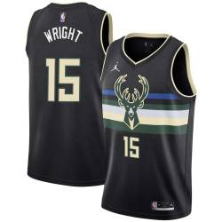 Black Chris Wright Bucks #15 Twill Basketball Jersey FREE SHIPPING