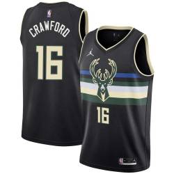 Black Freddie Crawford Bucks #16 Twill Basketball Jersey FREE SHIPPING