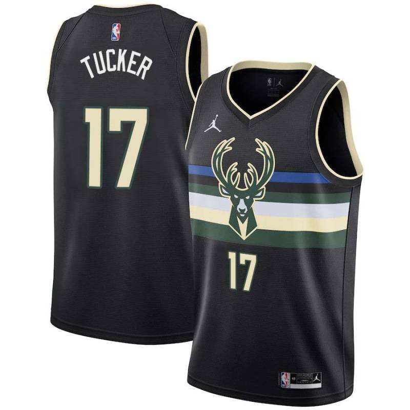 Black P.J. Tucker Bucks #17 Twill Basketball Jersey FREE SHIPPING