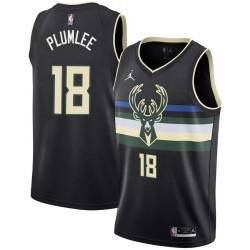 Black Miles Plumlee Bucks #18 Twill Basketball Jersey FREE SHIPPING