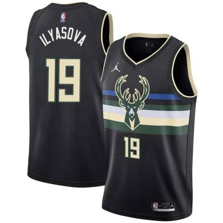 Black Ersan Ilyasova Bucks #19 Twill Basketball Jersey FREE SHIPPING