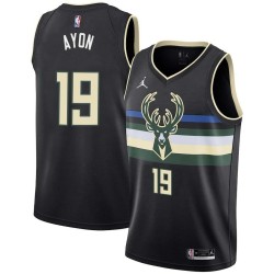 Black Gustavo Ayon Bucks #19 Twill Basketball Jersey FREE SHIPPING