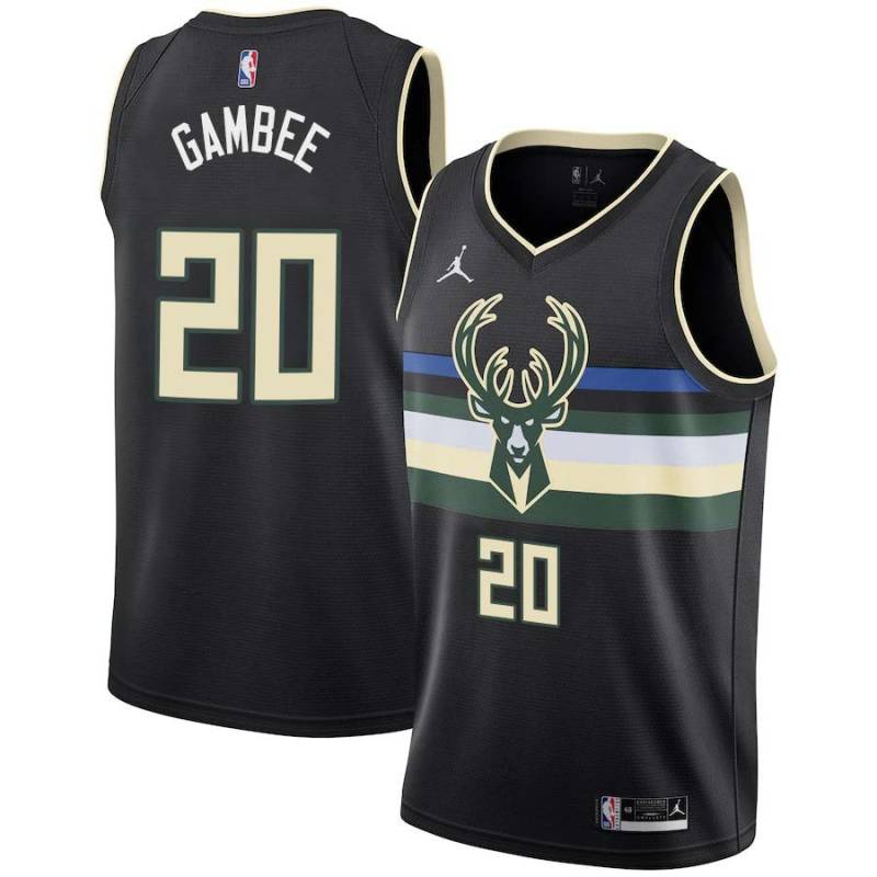 Black Dave Gambee Bucks #20 Twill Basketball Jersey FREE SHIPPING