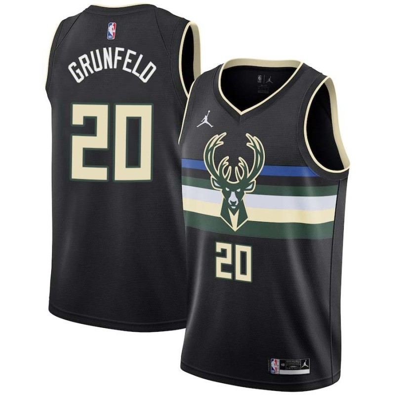 Black Ernie Grunfeld Bucks #20 Twill Basketball Jersey FREE SHIPPING