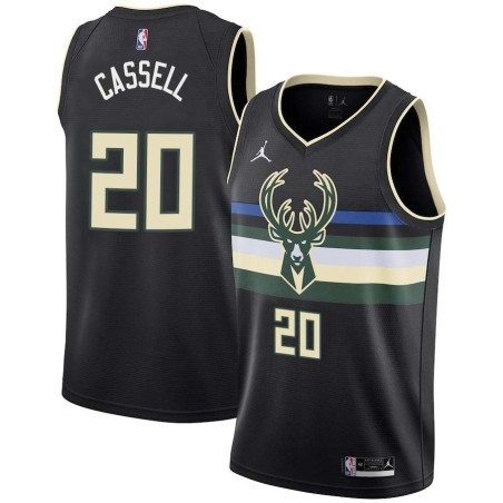 Black Sam Cassell Bucks #20 Twill Basketball Jersey FREE SHIPPING