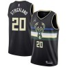 Black Erick Strickland Bucks #20 Twill Basketball Jersey FREE SHIPPING