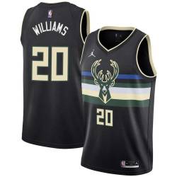 Black Marvin Williams Bucks #20 Twill Basketball Jersey FREE SHIPPING