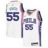 White Dolph Schayes Twill Basketball Jersey -76ers #55 Schayes Twill Jerseys, FREE SHIPPING