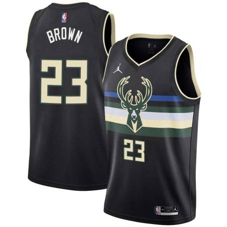 Black Sterling Brown Bucks #23 Twill Basketball Jersey FREE SHIPPING