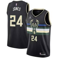 Black Wali Jones Bucks #24 Twill Basketball Jersey FREE SHIPPING