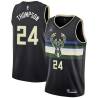 Black George Thompson Bucks #24 Twill Basketball Jersey FREE SHIPPING