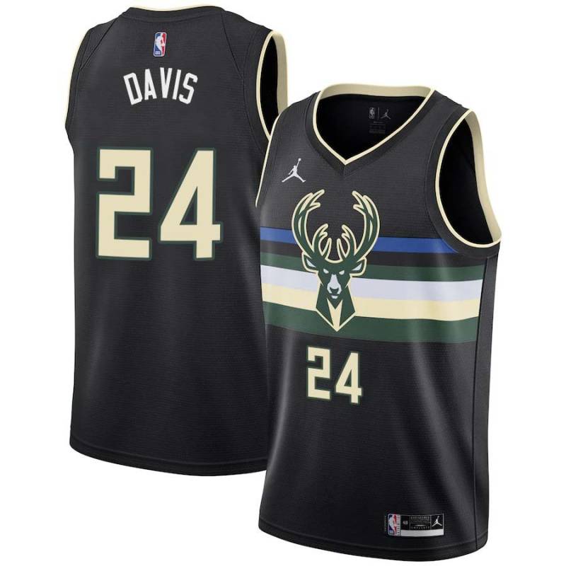 Black Charles Davis Bucks #24 Twill Basketball Jersey FREE SHIPPING