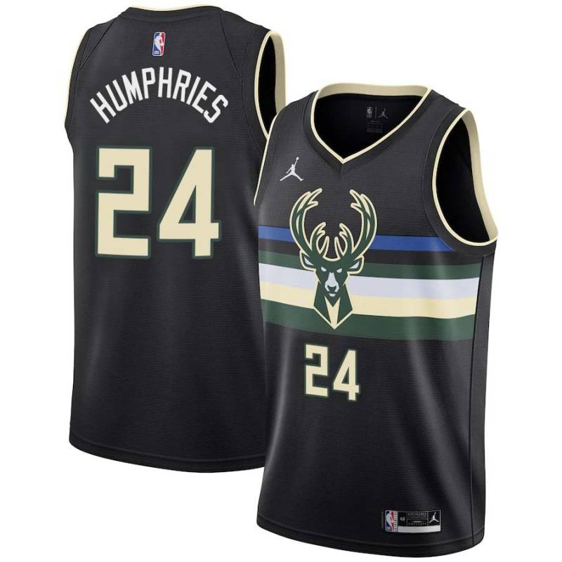 Black Jay Humphries Bucks #24 Twill Basketball Jersey FREE SHIPPING